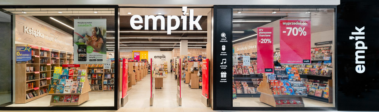 banner with empik shop interior